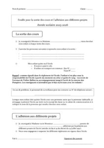 thumbnail of Feuille de sortie et adhésion aux projets de l’école